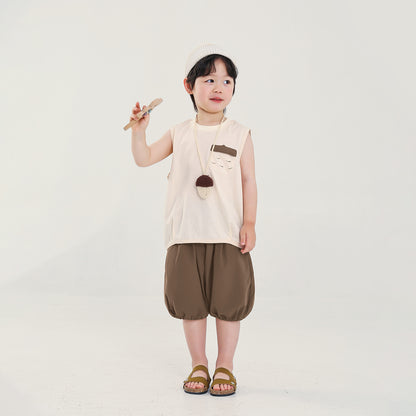 栗ポケットタンクトップ＆ショートパンツ2点セット