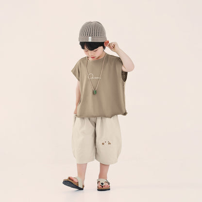胸元ロゴ薄手タンクトップ
