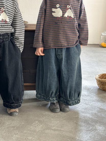 ヴィンテージ感ワイドデニムパンツ