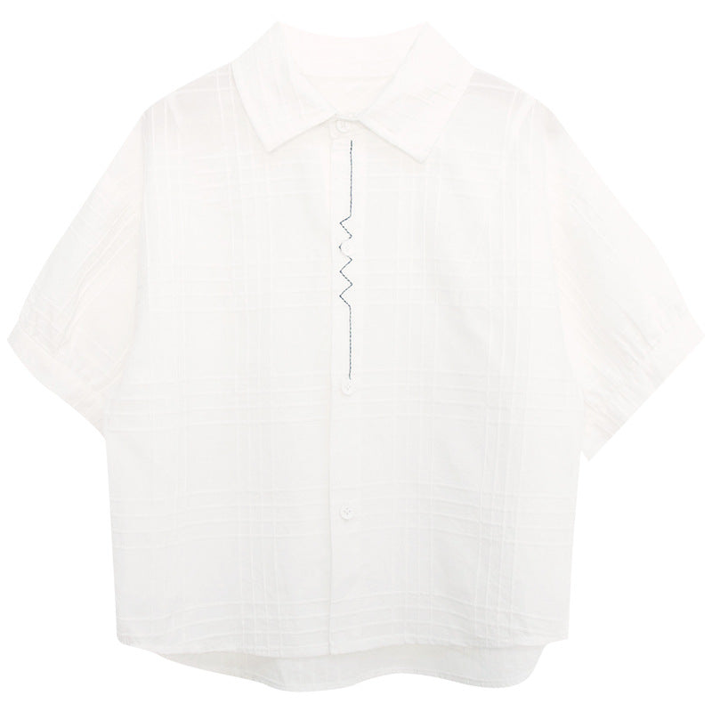 前立て刺繍半袖シャツ