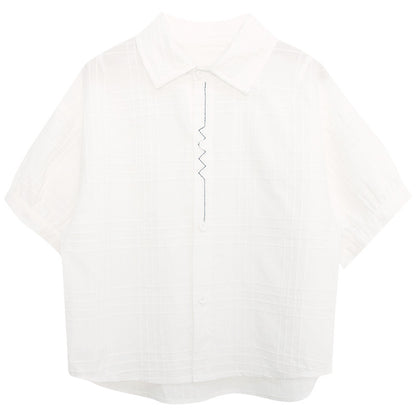 前立て刺繍半袖シャツ