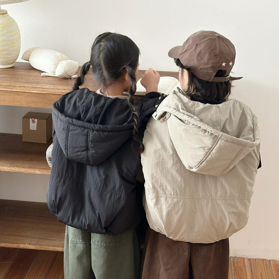 脱着フードつき中棉ベスト