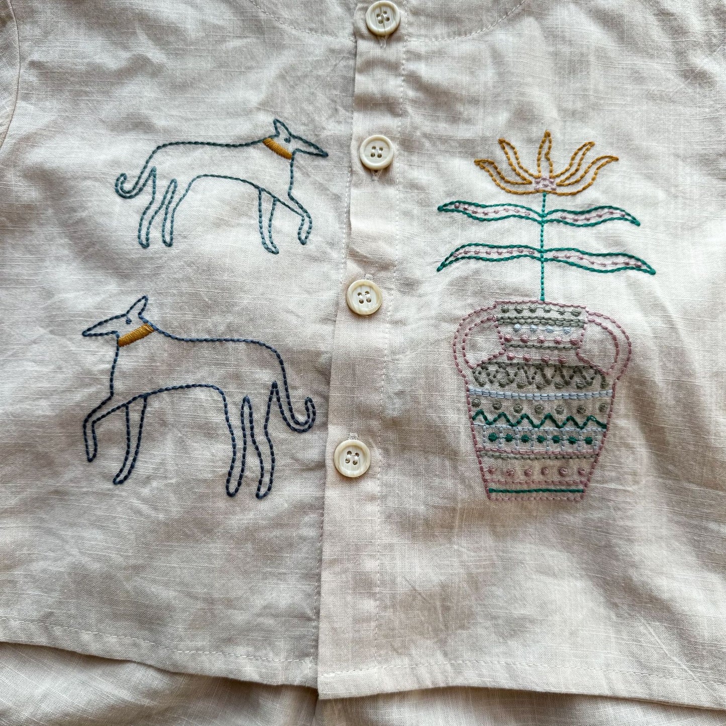 刺繍コットンシャツセット＆ワンピース