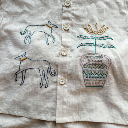 刺繍コットンシャツセット＆ワンピース