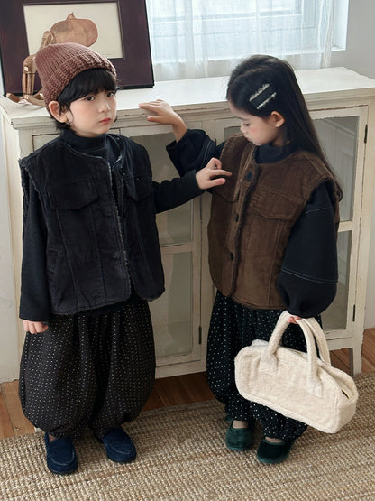 コーデュロイユニセックスベスト