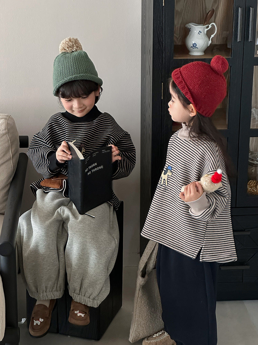 裏ボアボーダーハイネックスウェット