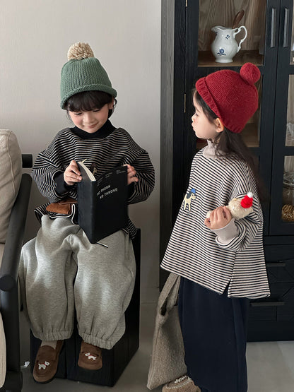 裏ボアボーダーハイネックスウェット