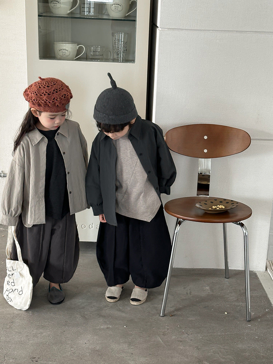 デザイン性ある無地シャツアウター