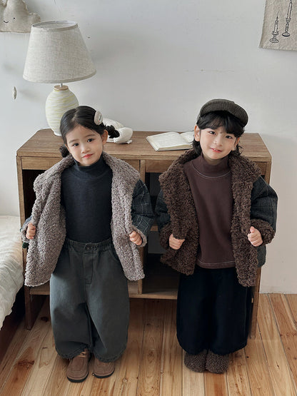 ボアフリースチェック柄コート