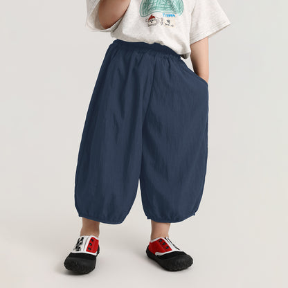 シボ感薄手八分丈パンツ