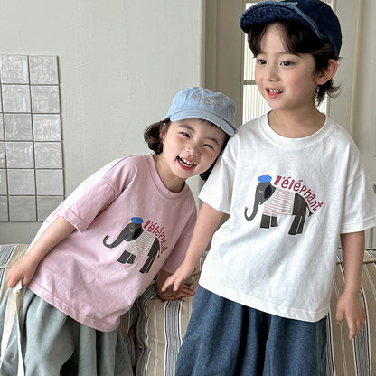 ゾウさんイラストTシャツ