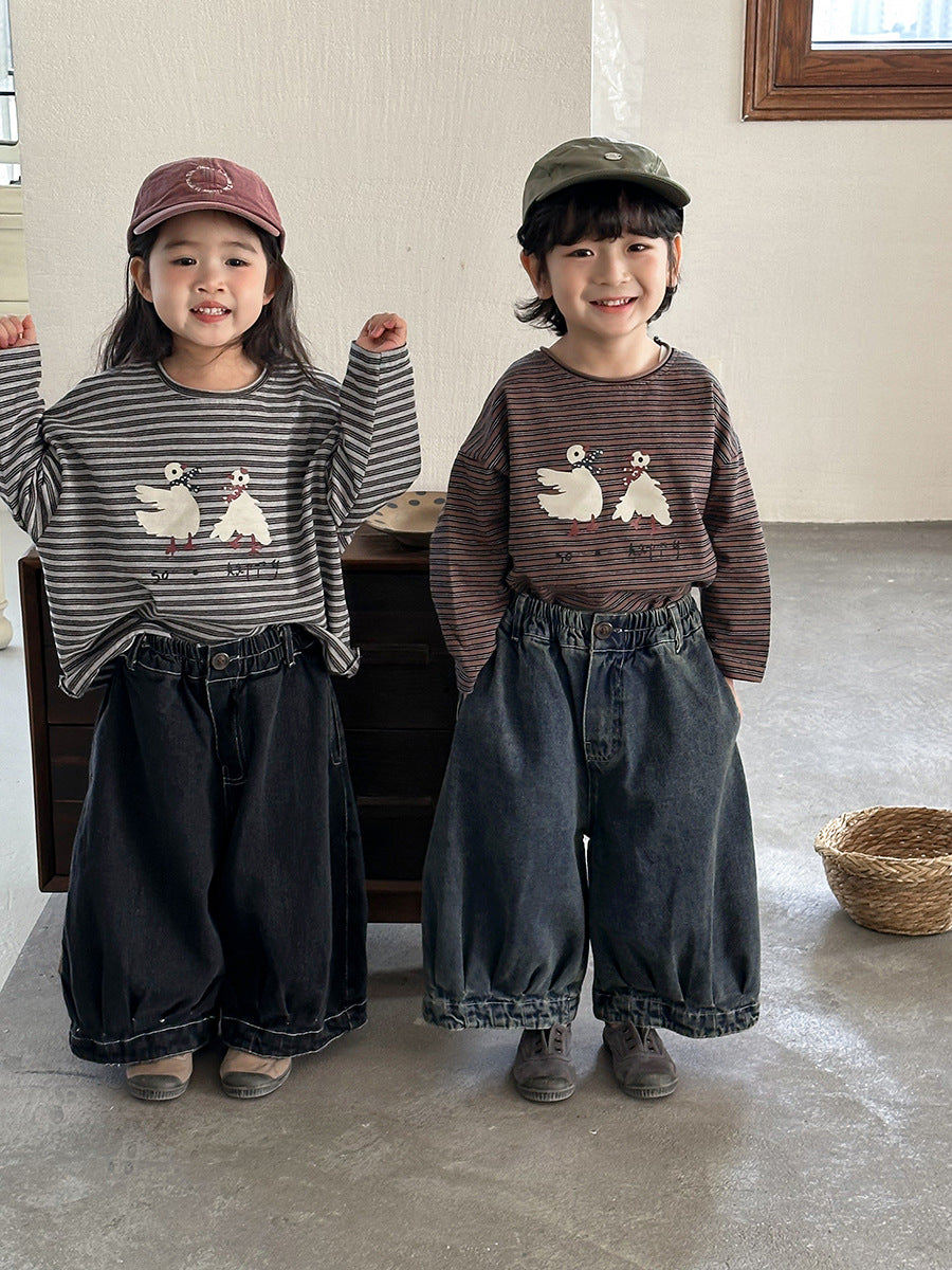 ヴィンテージ感ワイドデニムパンツ