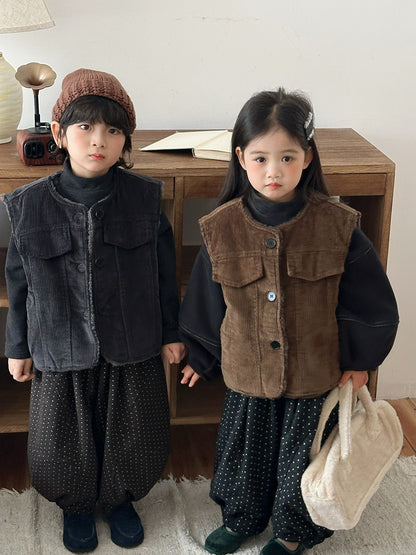 コーデュロイユニセックスベスト