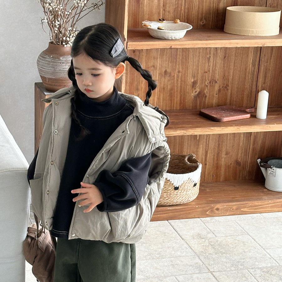 脱着フードつき中棉ベスト