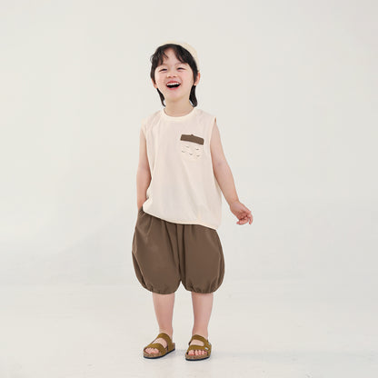 栗ポケットタンクトップ＆ショートパンツ2点セット