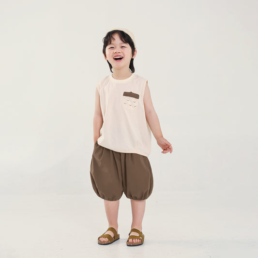 栗ポケットタンクトップ＆ショートパンツ2点セット