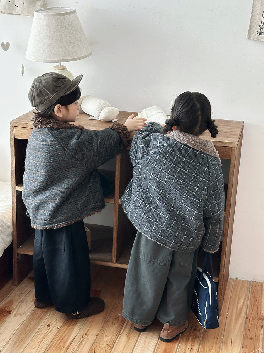 ボアフリースチェック柄コート