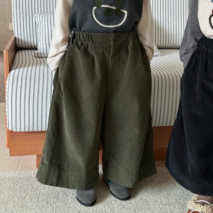 コーデュロイワイドロングパンツ