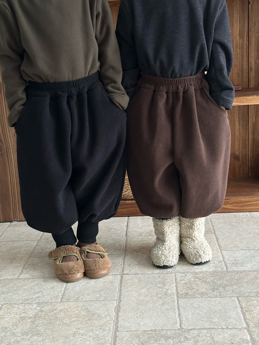 裾リブ厚手裏ボアパンツ