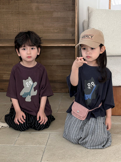 猫ちゃんプリント半袖Tシャツ