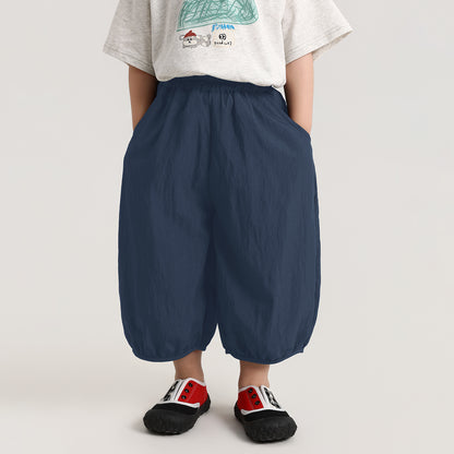 シボ感薄手八分丈パンツ