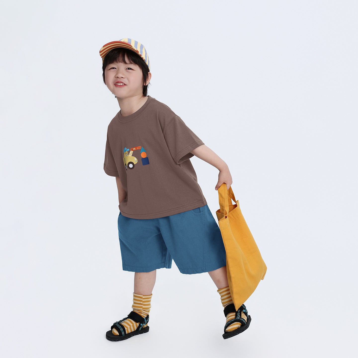 ポップ色プリント半袖T