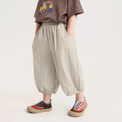 シボ感薄手八分丈パンツ