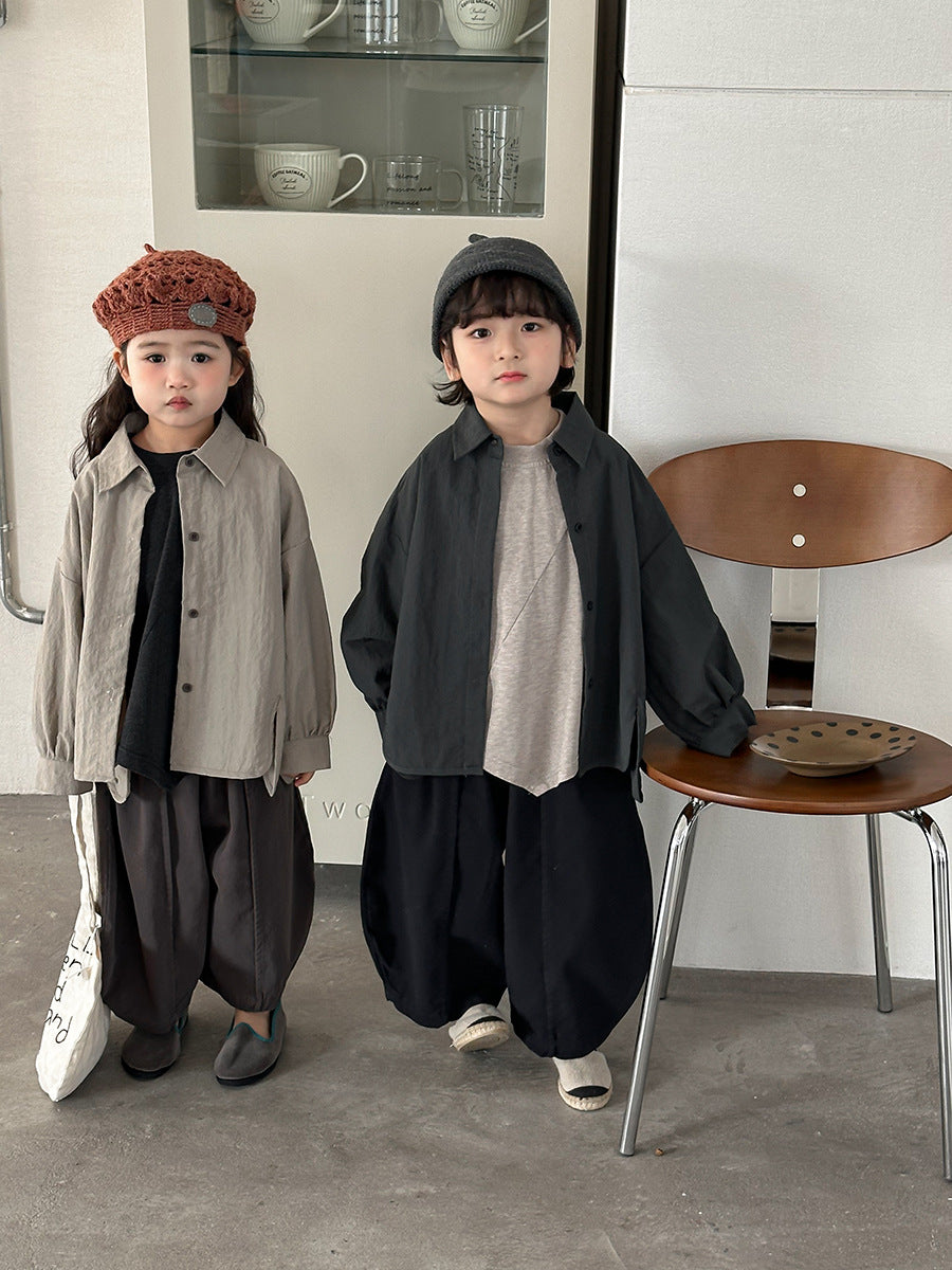 デザイン性ある無地シャツアウター