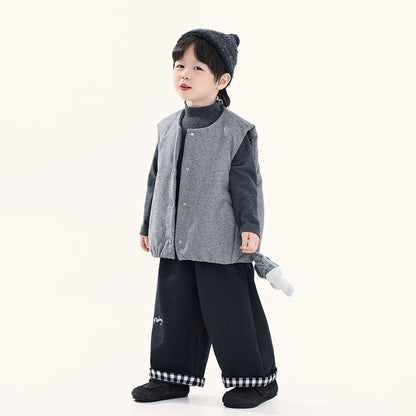 中綿入りスナップボタンベスト