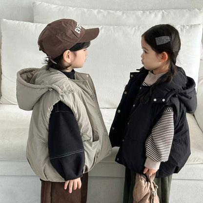 脱着フードつき中棉ベスト