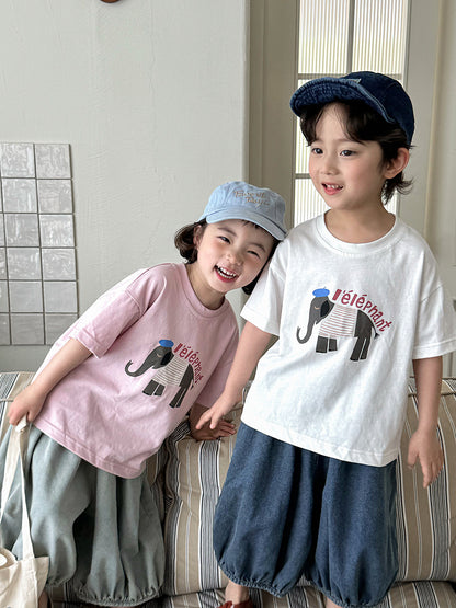 ゾウさんイラストTシャツ