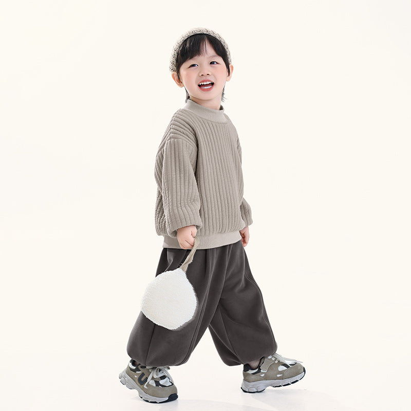 Fleece-lined high-neck sweatshirt