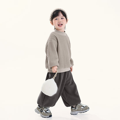 Fleece-lined high-neck sweatshirt