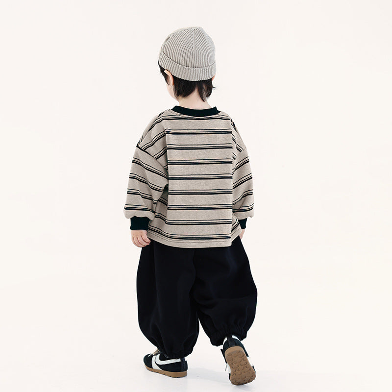 ワイドボーダー裏ボアスウェット