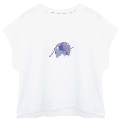 ゾウさんプリント純綿Tシャツ