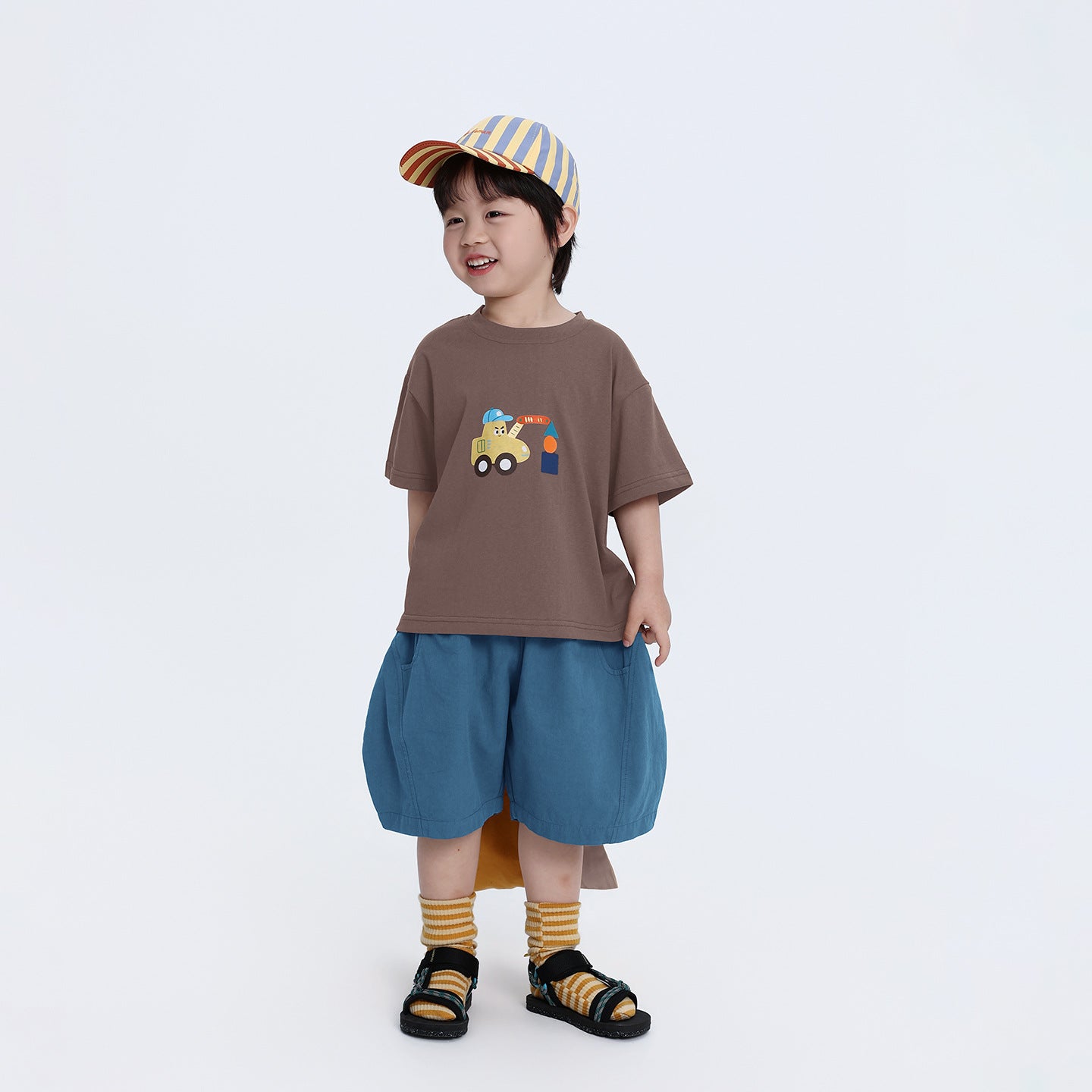 ポップ色プリント半袖T