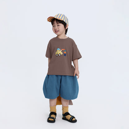 ポップ色プリント半袖T