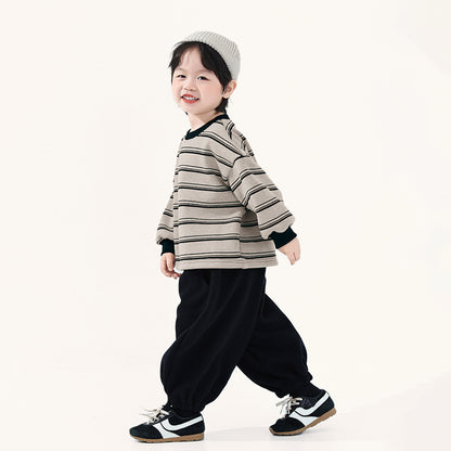 ワイドボーダー裏ボアスウェット