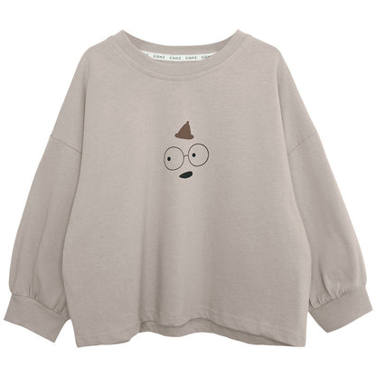 シンプルプリント純綿ロングTシャツ