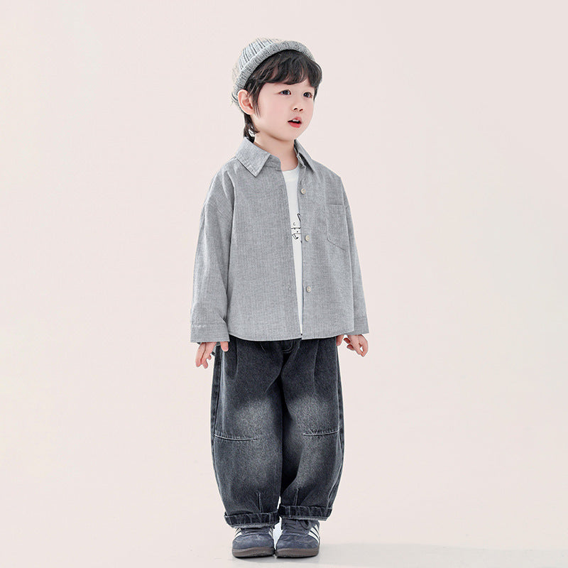 立体糸ストライプシャツ