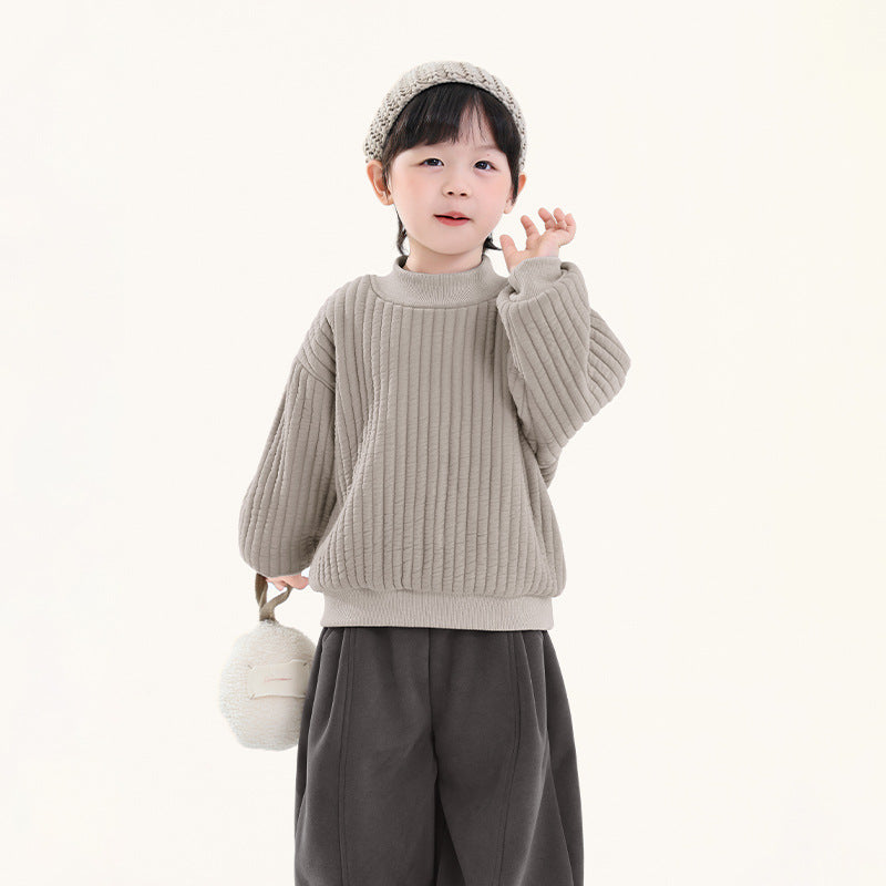 Fleece-lined high-neck sweatshirt