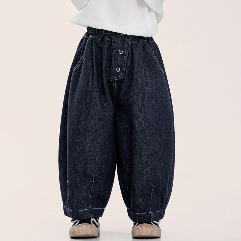 縦3ボタンデニムパンツ