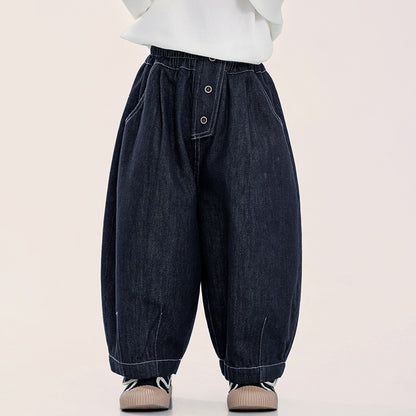 縦3ボタンデニムパンツ