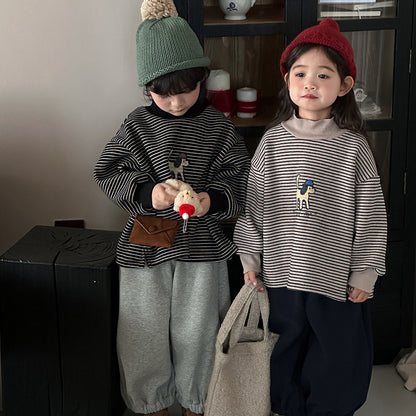 裏ボアボーダーハイネックスウェット