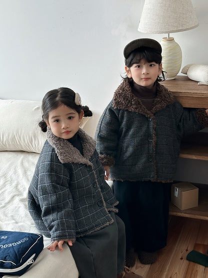 ボアフリースチェック柄コート