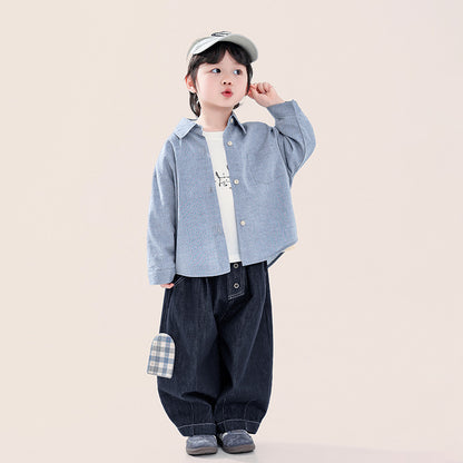 立体糸ストライプシャツ