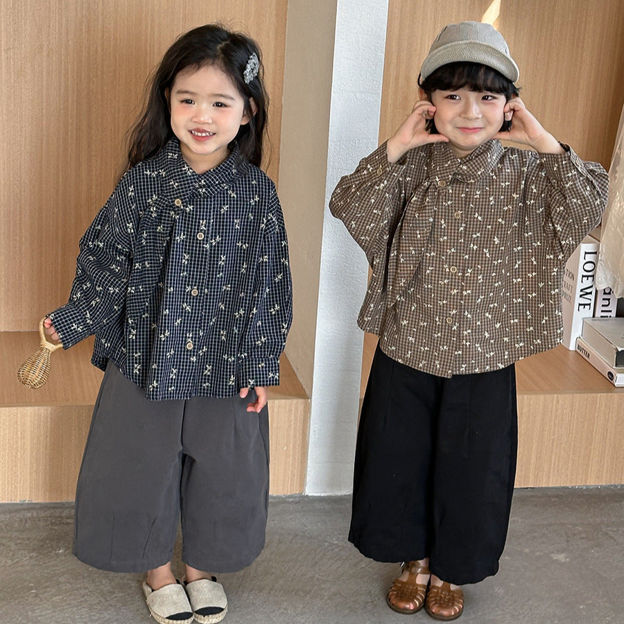 シンプルデザイン八分丈ワイドパンツ