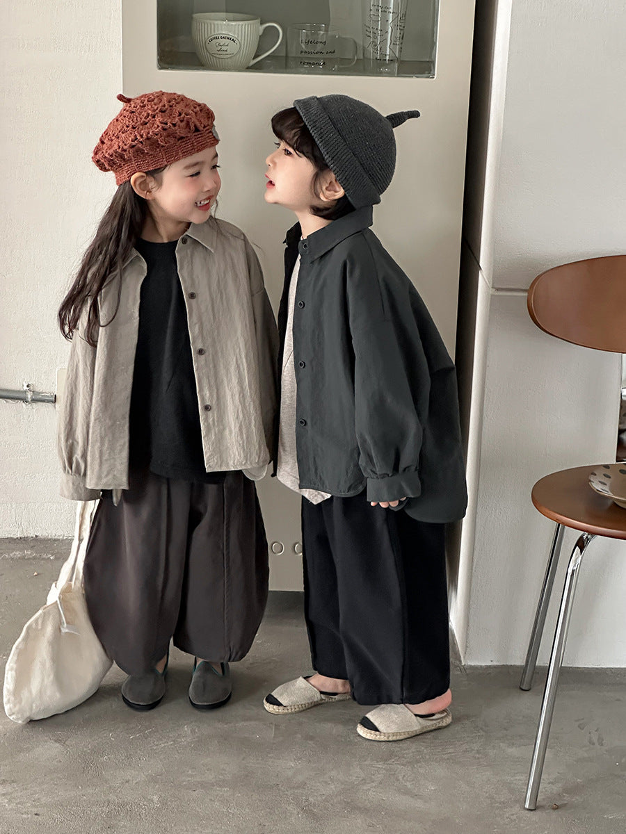 デザイン性ある無地シャツアウター