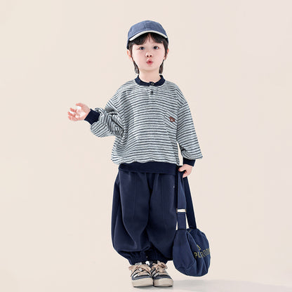 ヘンリーネックボーダースウェット