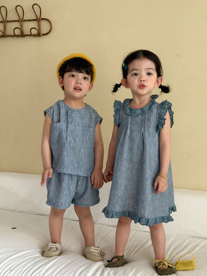 ブルー系タンクトップセット＆ワンピース